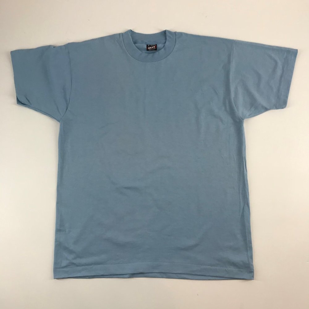 Vintage 90s Fruit of the Loom T-shirts. Made In USA Light Blue X-Large NEW W/TAG